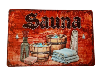 Deko Blechschild "Sauna Nr. 2" 30 x 20 cm